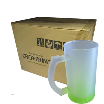 CAJA 24 UNIDADES SHOPERO/GLASS BEER 16 OZ GRADIENTE VERDE