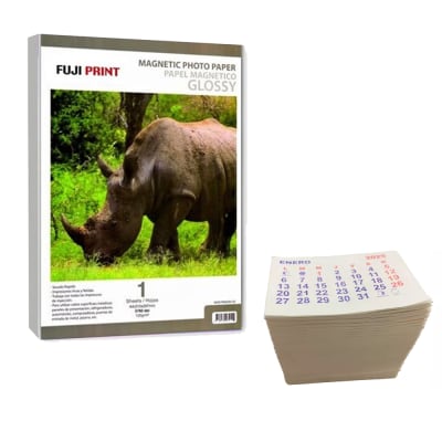 PACK 100 MINI CALENDARIO + 10 HOJAS PAPEL MAGNETICO A41