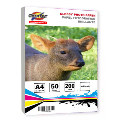 PAPEL FOTOGRAFICO CREAPRINT 200GRS GLOSSY A4 X 50 UNIDADES