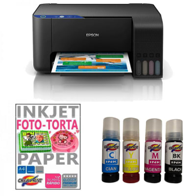 Kit para Impresion de Fototorta con Epson ® L3210 con Papel Azucar