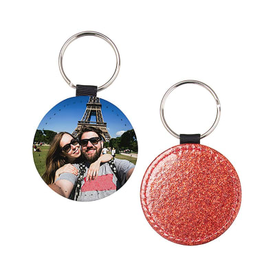 (900258) LLAVERO REDONDO CUERO ESCARCHADO ROJO1