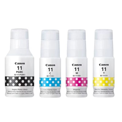 PACK BOTELLAS CANON GI-11 (NEGRO, CIAN, MAGENTA, AMARILLO)1