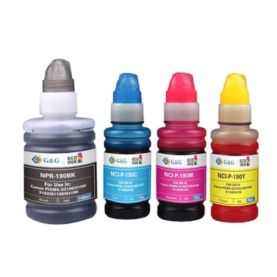 Pack De Recarga De Tinta Para Canon g-190 G1100 / G2100 / G2110 / G3100 / G3102 / G4100 / G4102