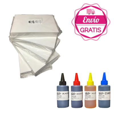 500 hojas de papel de arroz premium 0.6 mm + pack de tinta 400 ml2