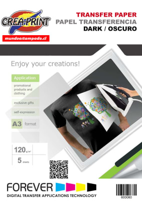PAPEL TRANSFER PARA TELAS OSCURAS TAMAÑO A3 5 UNIDADES1