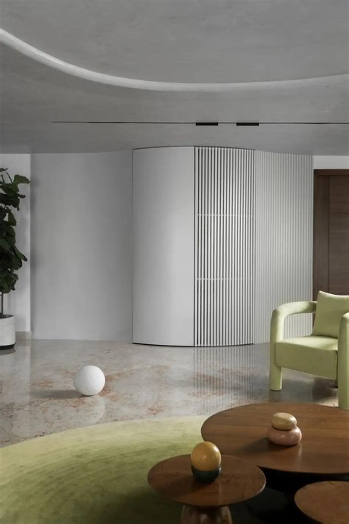 Interior cálido con iluminación regulable y materiales texturados tendencias 2026