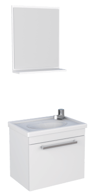 KIT MADERA AGATA BLANCO LAVAMANOS ESPEJO