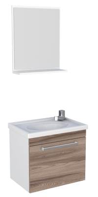 KIT MADERA AGATA BLANCO TAMARINDO LAVAMANOS ESPEJO