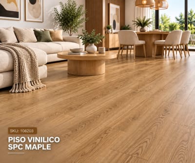 PISO VINILICO SPC 2.23M2 / MAPLE / 1220MM X 183MM X 5MM