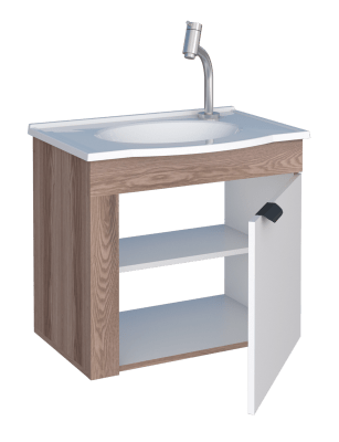 MUEBLE BAÑO MADERA JASMIM BLANCO LAVAMANOS