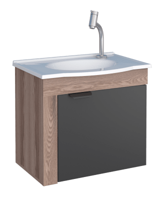 MUEBLE BAÑO MADERA JASMIM NEGRO LAVAMANOS