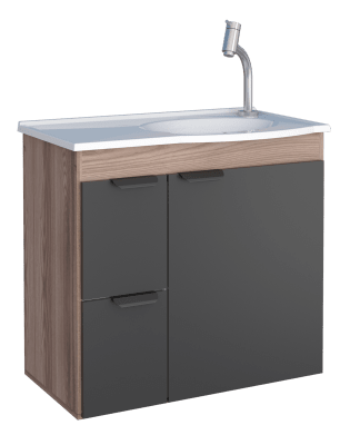 MUEBLE BAÑO MADERA MARGARIDA NEGRO LAVAMANOS