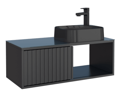 MUEBLE BAÑO MADERA LUGO NEGRO