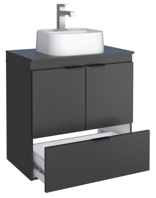 MUEBLE  BAÑO MADERA LIS NEGRO LAVAMANOS