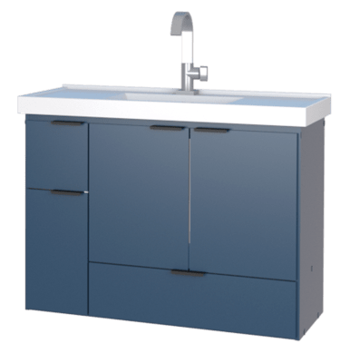 MUEBLE BAÑO MADERA ORQUIDEA 80 AZUL LAVAMANOS
