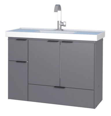 MUEBLE BAÑO MADERA ORQUIDEA 80 GRIS LAVAMANOS