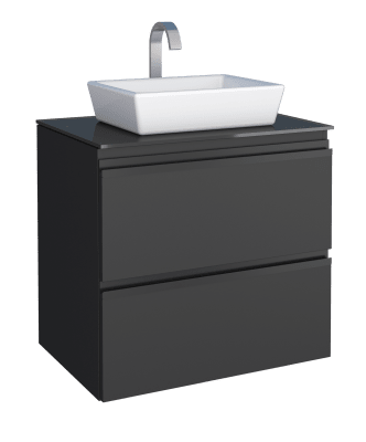 MUEBLE BAÑO ACERO GAIA NEGRO TAPA VIDRIO TEMPLADO