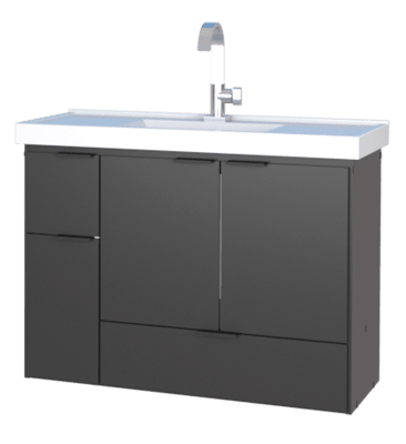 MUEBLE BAÑO MADERA ORQUIDEA 80 NEGRO LAVAMANOS