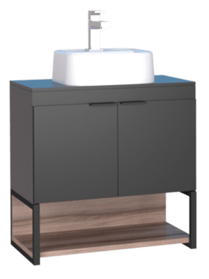 MUEBLE BAÑO MADERA SÁLVIA NEGRO TAPA MDF