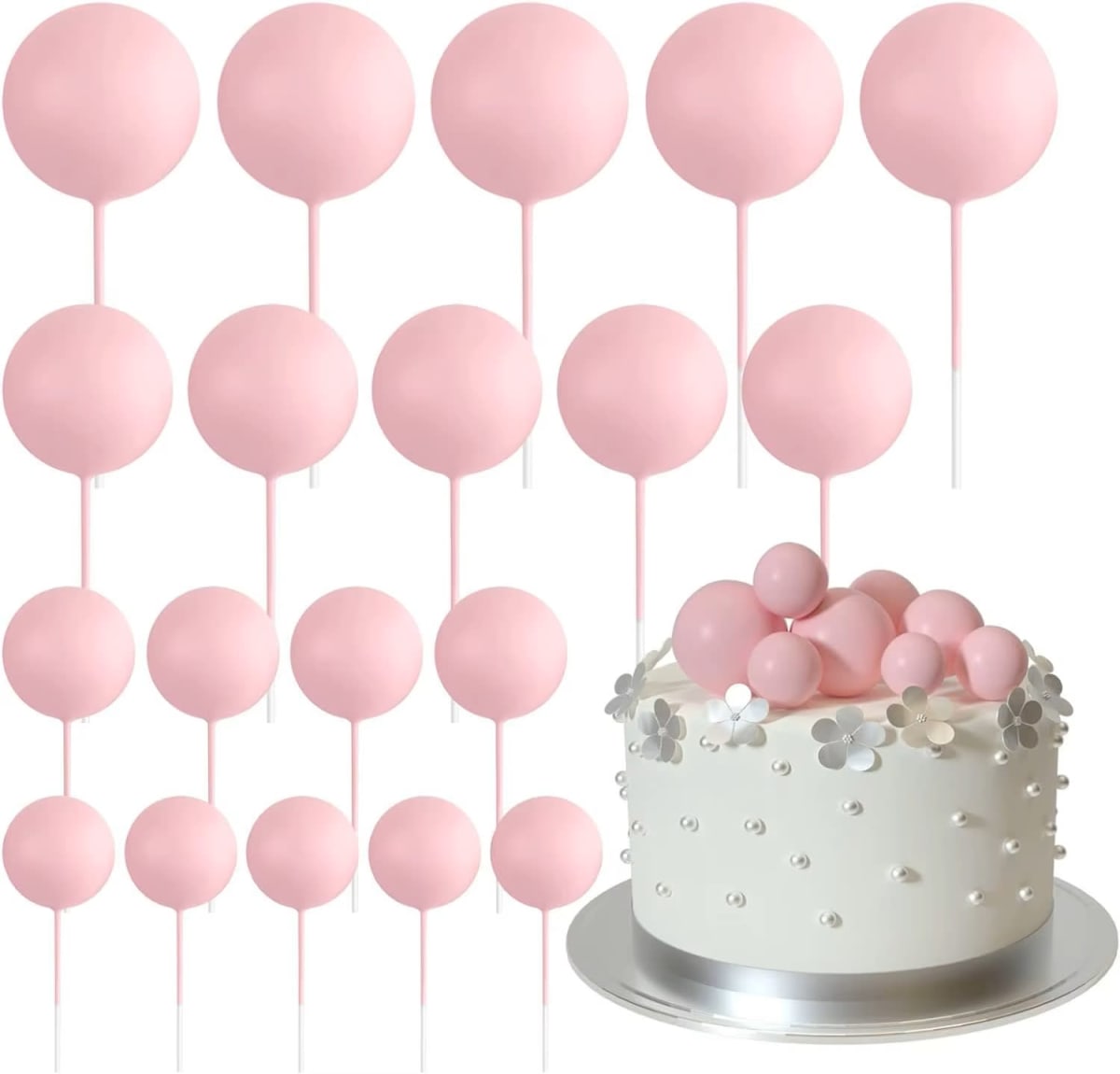 Esferas Decorativas Rosadas 20und2