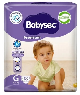 BABYSEC PAÑAL PREMIUM TAMAÑO GRANDE 18 UN