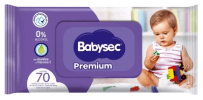 BABYSEC TOALLAS HUMEDAS PREMIUM 70 UN AQUA CON TAPA