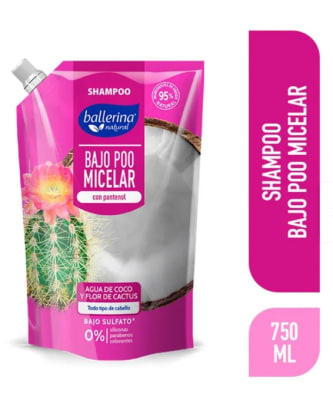 BALLERINA SHAMPOO 750ML DOYPACK MICELAR AGUA DE COCO Y FLOR DE CACTUS