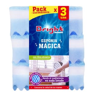 BRIGHT ESPONJA MÁGICA PACK 3 UN AZUL