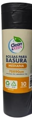 CLEAN KEEN BOLSA BASURA MEDIANA 70X90 CM 10 UN