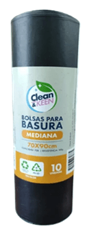 CLEAN KEEN BOLSA BASURA MEDIANA 70X90 CM 10 UN