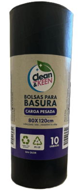 CLEAN KEEN BOLSA BASURA CARGA PESADA 80X120 CM 10 UN