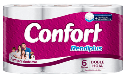 CONFORT PAPEL HIGIÉNICO DOBLE HOJA 20 MT X 6 ROLLOS