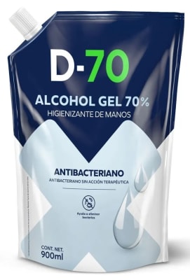 D-70 ALCOHOL GEL 70% HIGIENIZANTE DE MANOS 900 ML