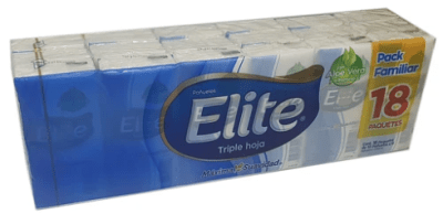ELITE PAÑUELO DESECHABLE TRIPLE HOJA 18 PAQUETES DE 10 UN