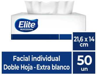 ELITE PAÑUELO FACIAL DOBLE HOJA 50 UN CAJA