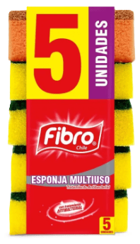 FIBRO ESPONJA ANTIBACTERIAL PACK 5 UN