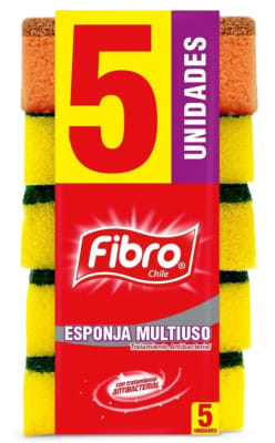 FIBRO ESPONJA ANTIBACTERIAL PACK 5 UN
