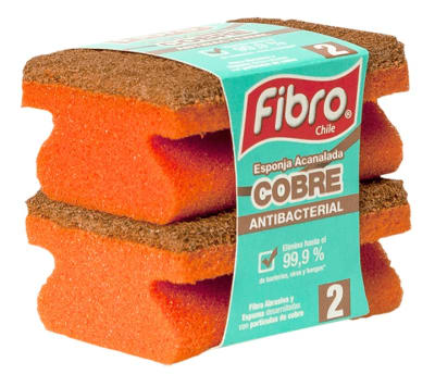 FIBRO PACK ESPONJA ACANALADA 2 UN COBRE