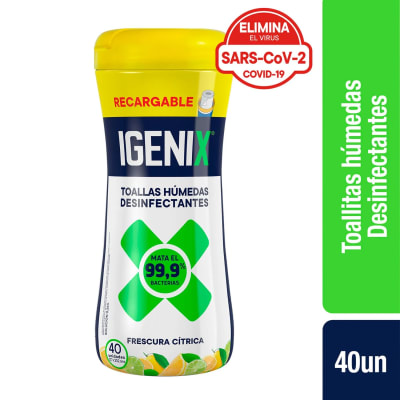 IGENIX DESINFECTANTE TOALLA HÚMEDA 40 UN POTE