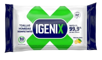 IGENIX DESINFECTANTE TOALLA HUMEDA 50 UN