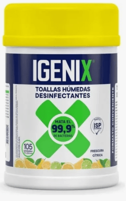 IGENIX DESINFECTANTE TOALLAS HUMMEDAS 105 UN FRASCO