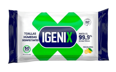 IGENIX DESINFECTANTE TOALLA HUMEDA 50 UN