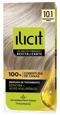 ILICIT TINTURA CAPILAR KERATINA + ÁC HIALURÓNICO 10.1 RUBIO ACLARANTE CENIZA