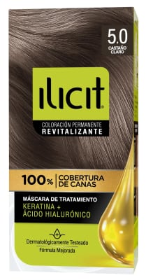 ILICIT TINTURA CAPILAR KERATINA + ÁC. HIALURÓNICO 5.0 CASTAÑO CLARO