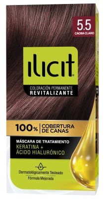 ILICIT TINTURA CAPILAR KERATINA + ÁC. HIALURÓNICO 5.5 CAOBA CLARO