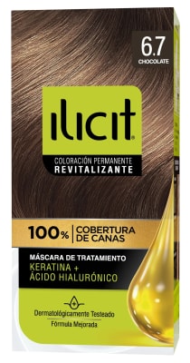 ILICIT TINTURA CAPILAR KERATINA + ÁC. HIALURÓNICO 6.7 CHOCOLATE