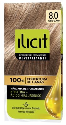 ILICIT TINTURA CAPILAR KERATINA + ÁC. HIALURÓNICO 8.0 RUBIO CLARO