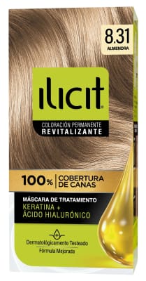 ILICIT TINTURA CAPILAR KERATINA + ÁC. HIALURÓNICO 8.31 ALMENDRA