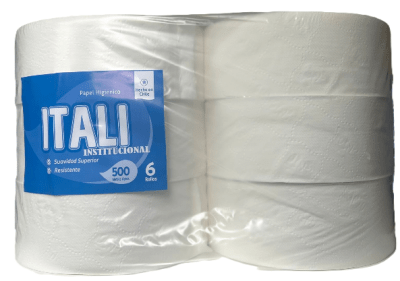 ITALI PAPEL HIGIÉNICO 500 MTS HOJA SIMPLE PACK 6 ROLLOS