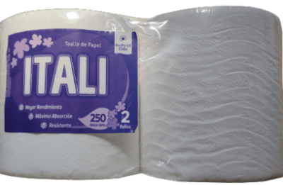 ITALI TOALLA PAPEL 250 MT H/SIMPLE JUMBO PACK 2 ROLLOS